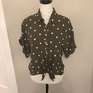 FAITHFULL THE BRAND Short Sleeve Polka Dot Top